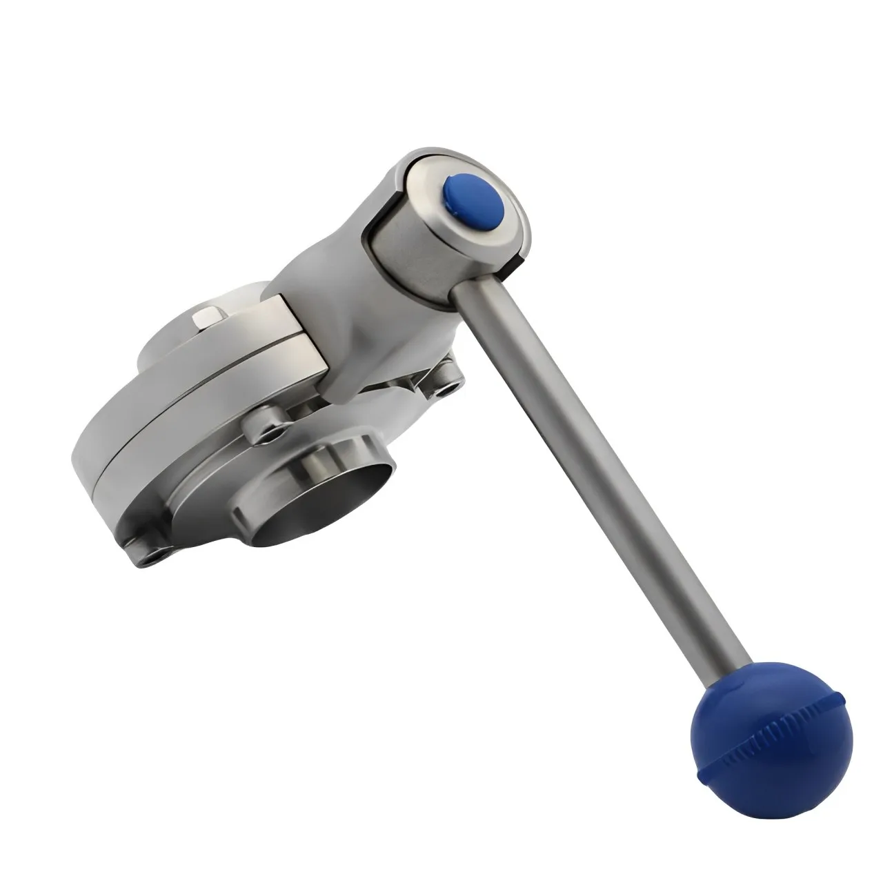 Food Grade Stainless Steel SS304 SS316L Manual Tri Clamp Butterfly Valve With Pull Handle