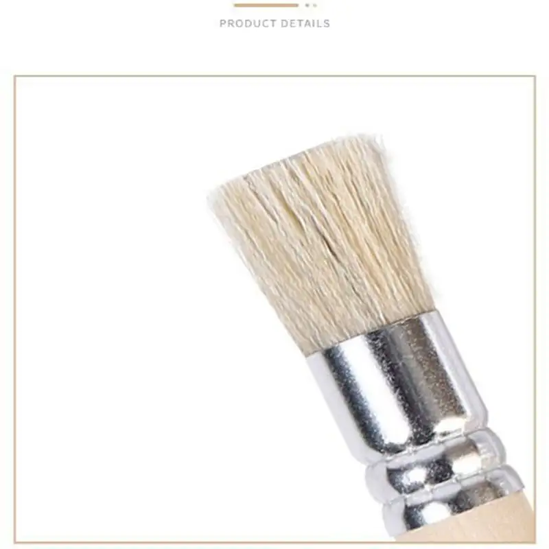 Keep Smiling 3pcs Round Bristle Wooden Handle Watercolor Acrylic Paint Oil Painting Flat Paint Brush For Kids For Beginner