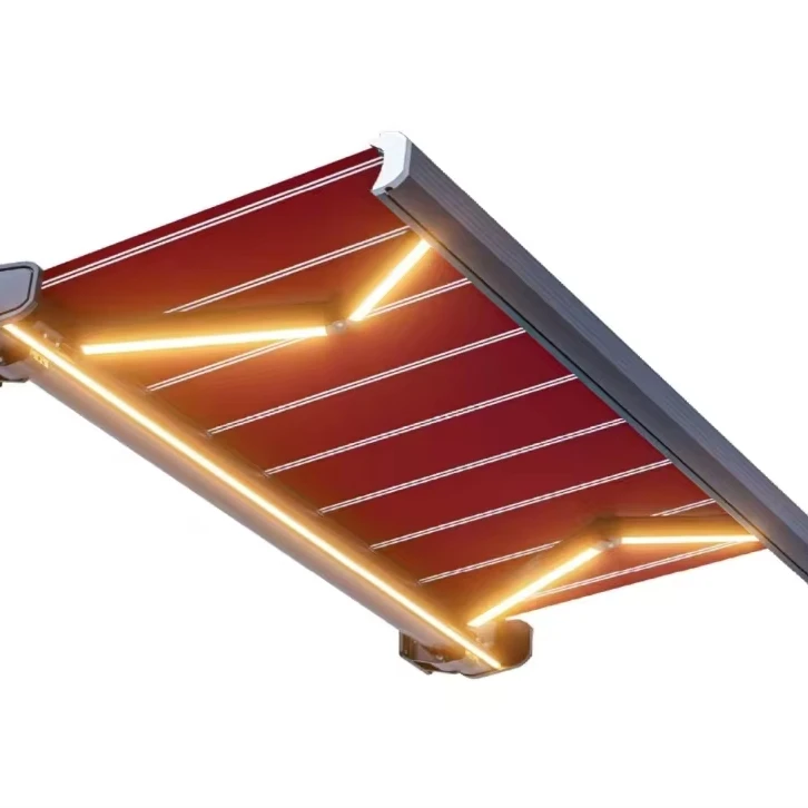 Factory-Price Motorized Retractable Aluminum PVC Glass Coated Outdoor Retractable Awning Windproof Rainproof Shade Sail Patio
