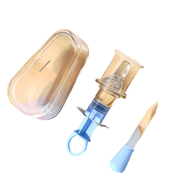 Newborn and Infant Oral Feeding Syringe Dispenser Baby Pacifier Liquid Medicine Feeder Made from Food Safe Silicon