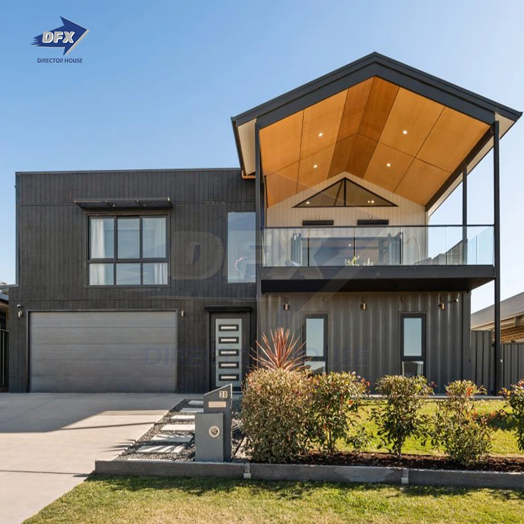 40ft luxury villa shipping container house with storage 2 bedroom light steel frame coffee bar garden