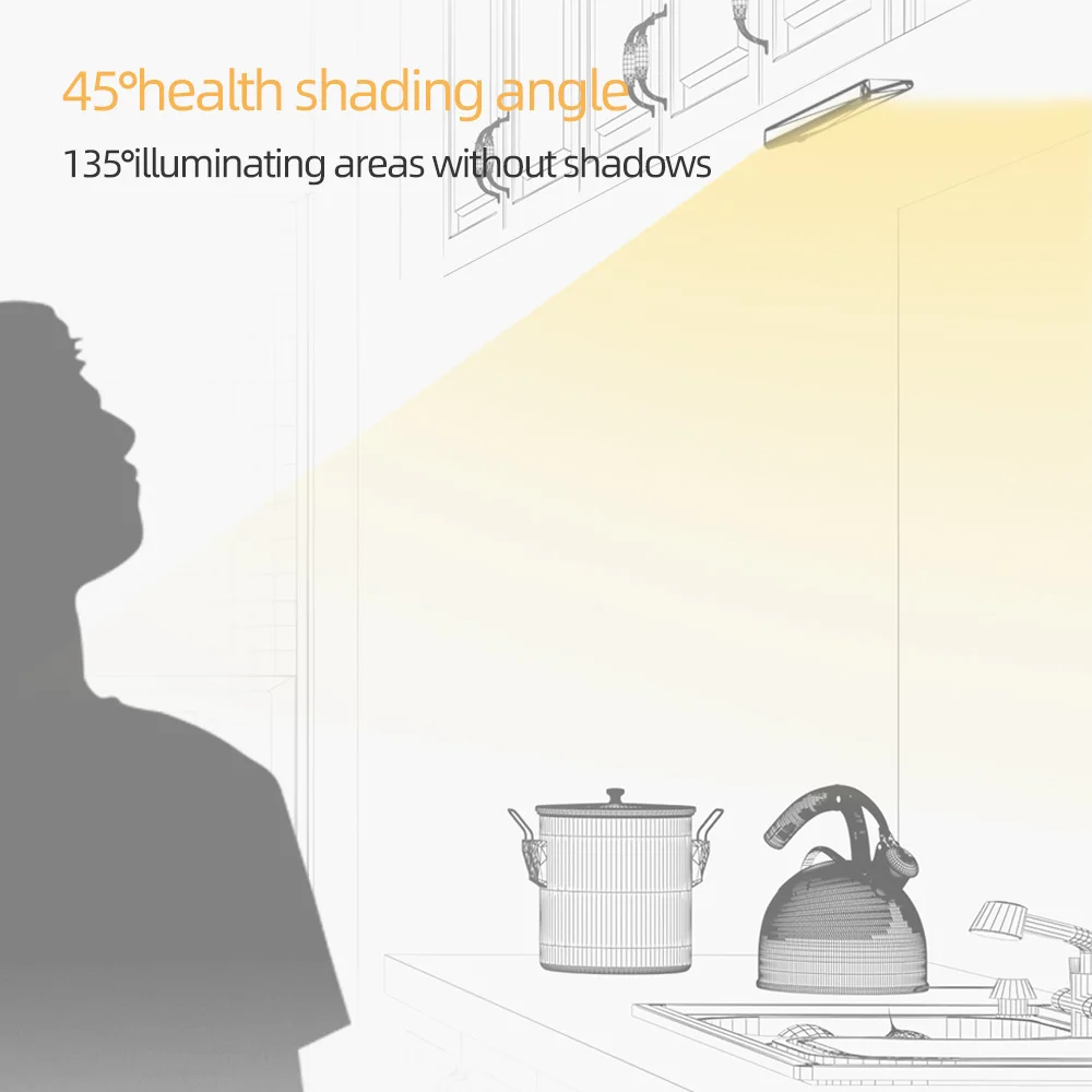 Aluminum smart motion sensor detector under led living room bathroom mirror wireless cabinet with led light