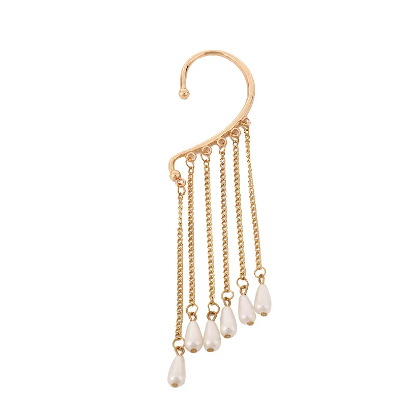 New niche baroque long pearl earrings women exaggerated geometric tassel fashion jewelry earrings