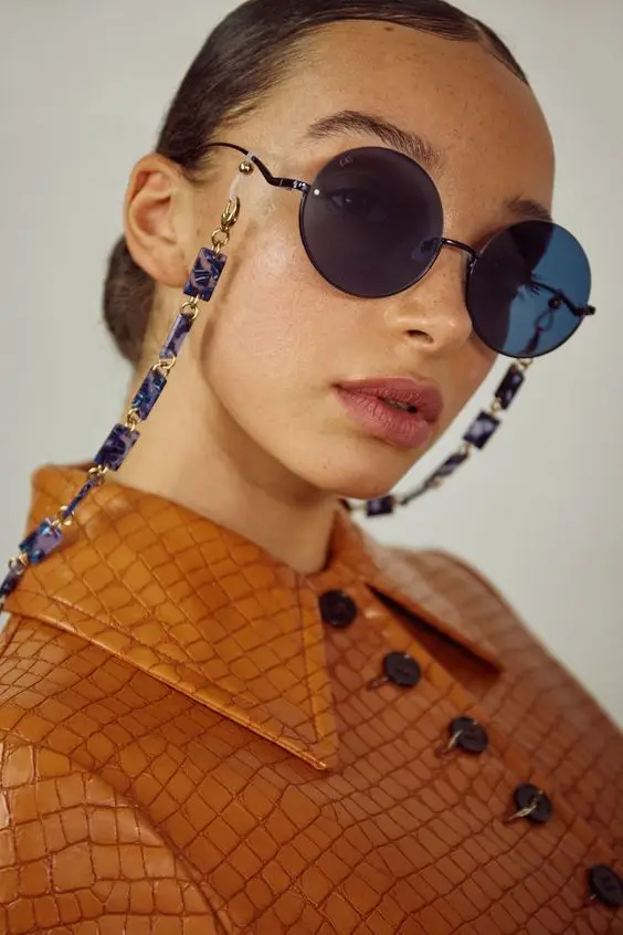 Леопардовая акриловая уксусная кислота, цепочка для солнцезащитных очков, винтажный шнурок для очков, шнурок для круглой шеи, держатель для маски, шнурок для очков