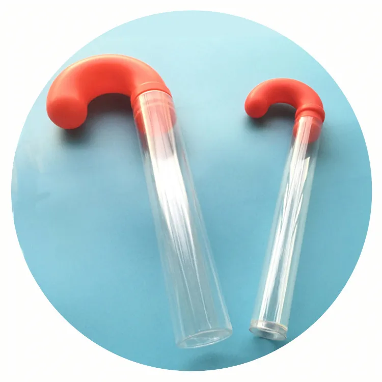 Christmas candy cane packaging tube plastic packaging tube for candy