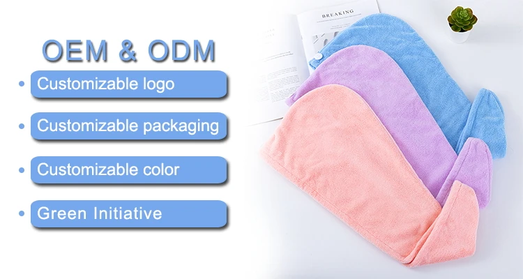 Hair towel dry hair hat microfiber quick drying wrap turban bath shower head towel with buttons