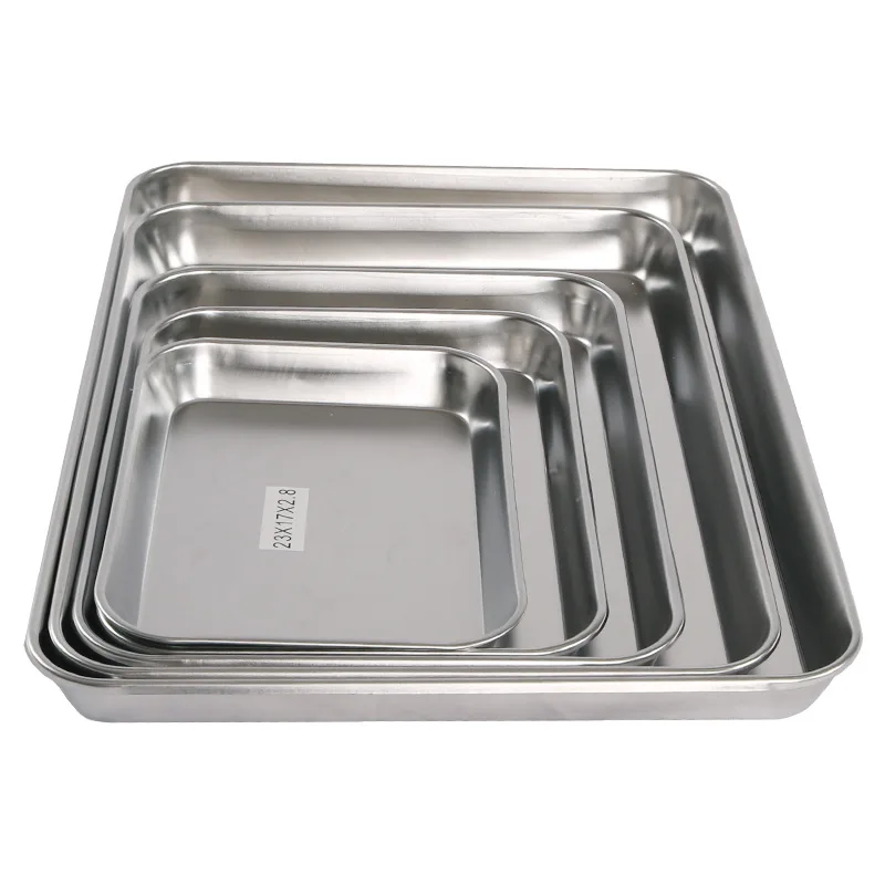 26*20*3cm Stainless steel Stamping square plate Flat bottom tray Clinic hospital disinfection tray