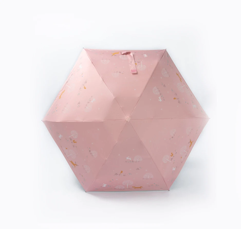 Best sell wholesale mini 5 folding umbrella custom print black coated metal shaft umbrella