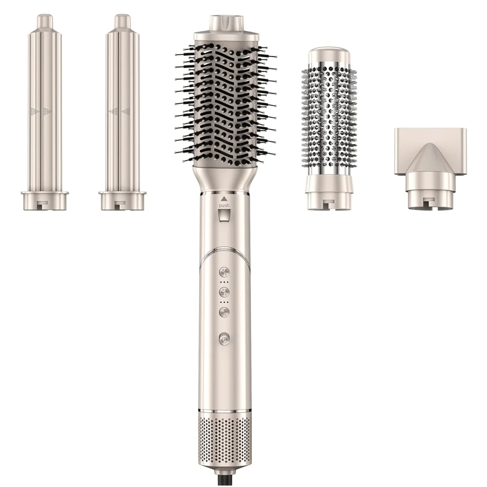 professional 110000 RPM High-Speed Negative Ionic Powerful 5 in 1 Hair Blow Dryer with Automatic Curling Iron Air Styling Drying