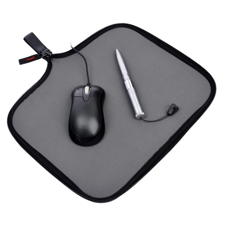 Unisex Neoprene Mouse Pad Zipper Personalized Design Ultimate Comfort Travel-friendly EVA Mouse Pad Bag Protect Carry Mouse Pad