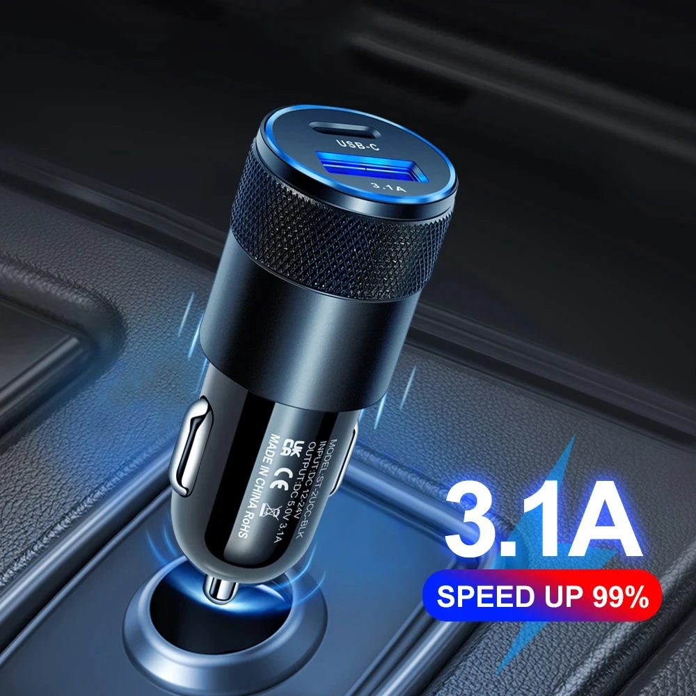 Car USB Adapter Fast Super Car Charger Cigarette Lighter PD USB Car Charger Auto Parts Accessories For iPhone Xiaomi Samsung