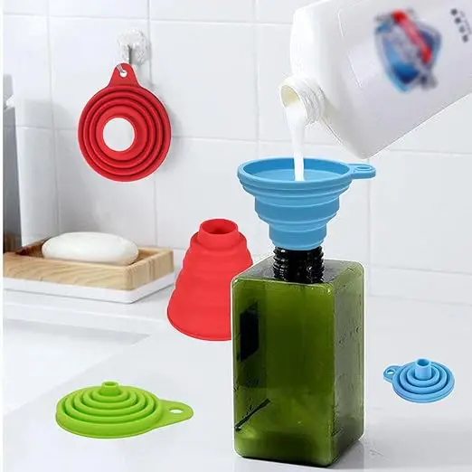 Kitchen Gadgets Accessories Foldable Silicone Collapsible Funnels for Filling Water Kitchen Utensils Funnel Water Bottle Funnel