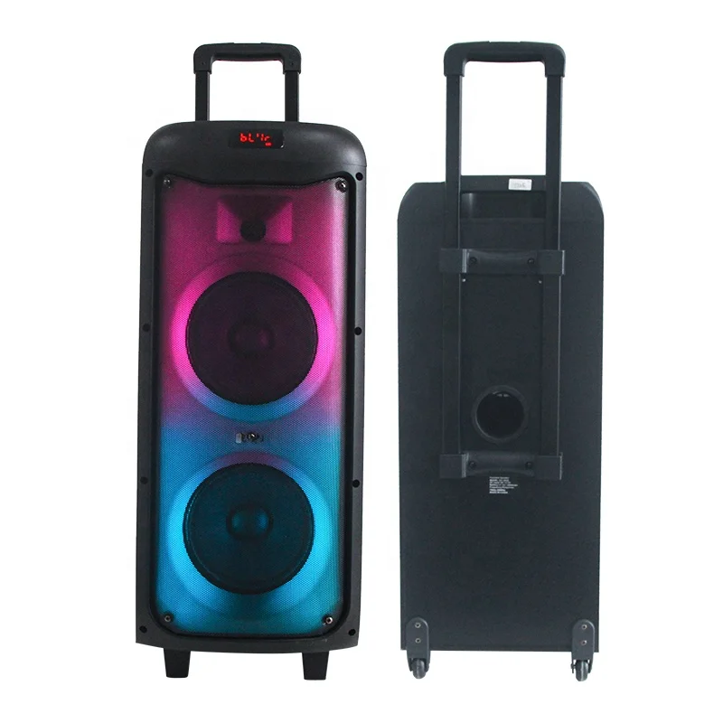 2023 Frame light dual 8 Inch trolley speaker outdoor party speaker with BT USB MIC wireless big bass and good sound portable