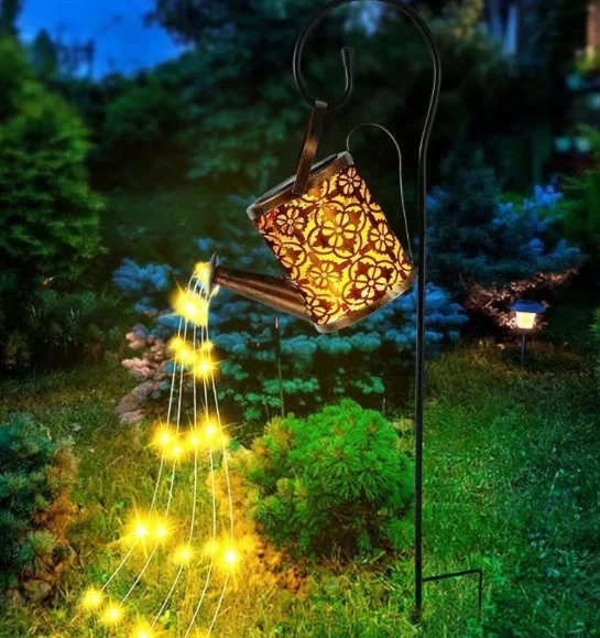 Solar LED Can Light Holders for Garden Outdoor - Waterproof Metal Landscape Holiday Solar Garden Lights