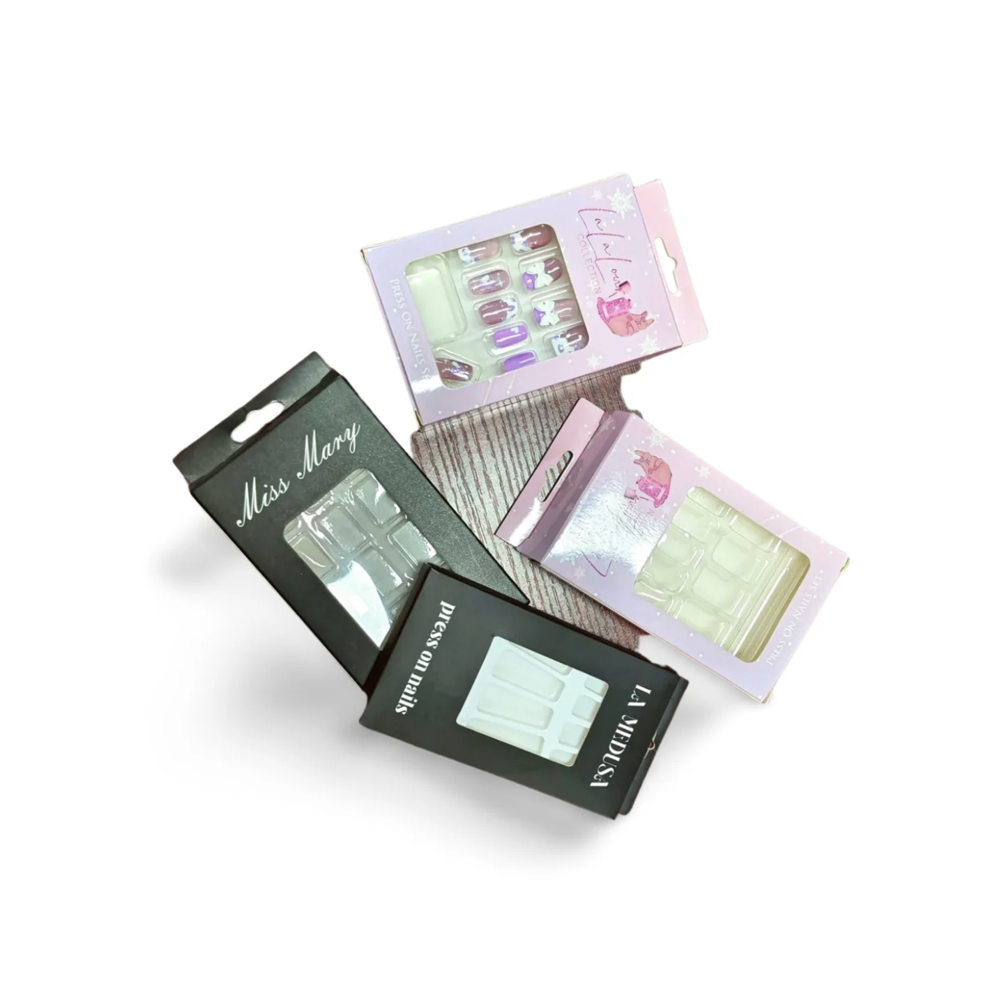 Nail sticker packaging box uv nail designed press on nails packaging box
