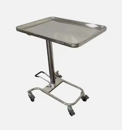 High Quality Instrument Cart  Stainless Steel trolley Hospital Furniture height adjustable surgical Hydraulic mayo table