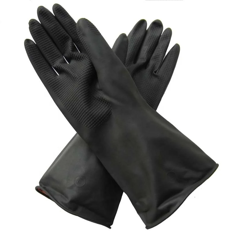 60g oem brand black  industrial gloves industrial latex rubber hand working gloves