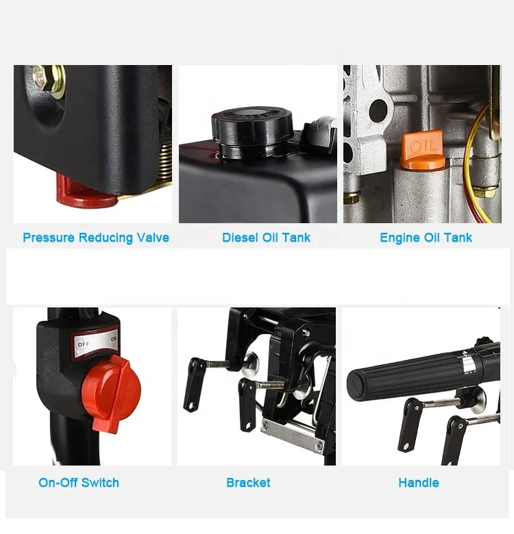 Diesel Fuel Type Outboard Position 4 Stroke 6HP Boat Engine