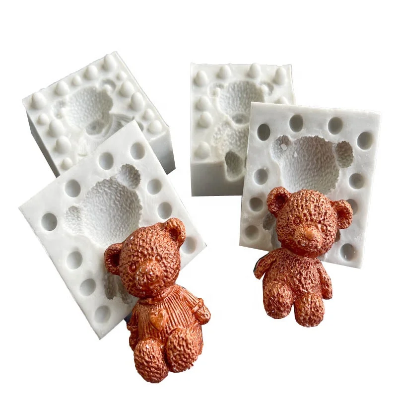 Love bear silicone cake Fondant Silicone mold cake chocolate decoration handmade soap aromatherapy gypsum mould