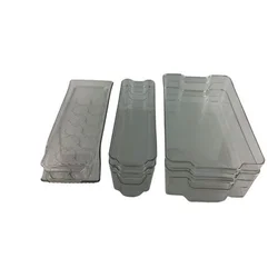 Set Of 6 Refrigerator Bins - Stackable Fridge Organizers for Freezer, Kitchen,  Clear Plastic Pantry Storage