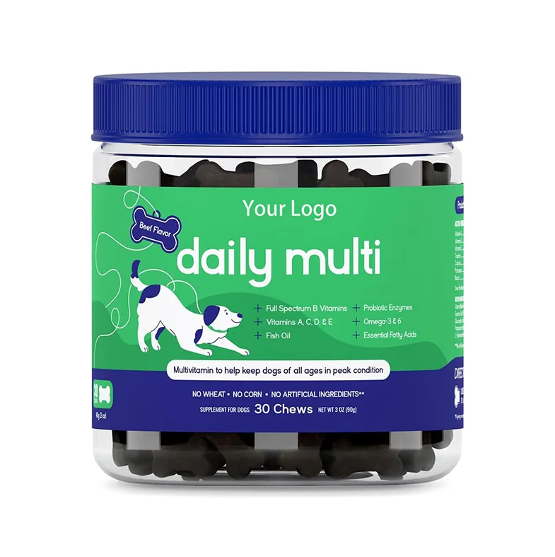 Wholesale Private Custom Dog Soft Chews Tablet Pet Food Nutrition Multivitamin Dog Vitamins And Supplements