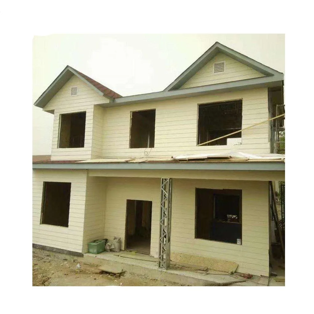 2 Floor Regular Style Family House Steel Structure Prefab House Villa With Garage