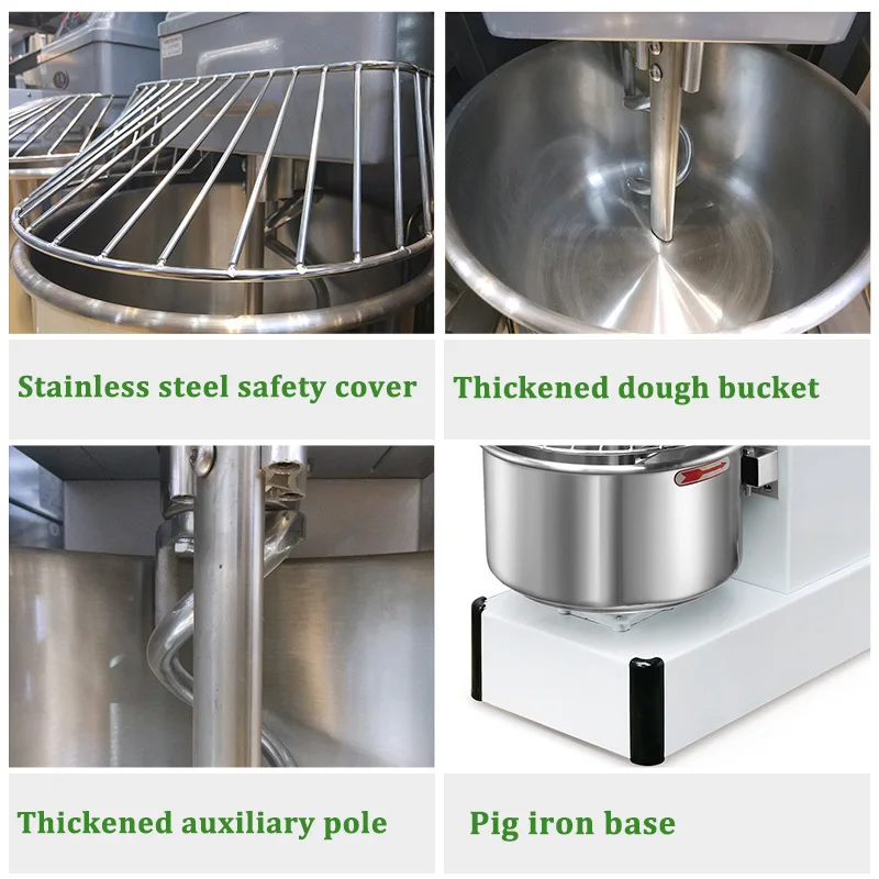 Industrial Commercial Bakery Automatic Wheat Flour Spiral Dough Mixer Farms 15kg 25kg 50kg 75kg 100kg Bread Dough