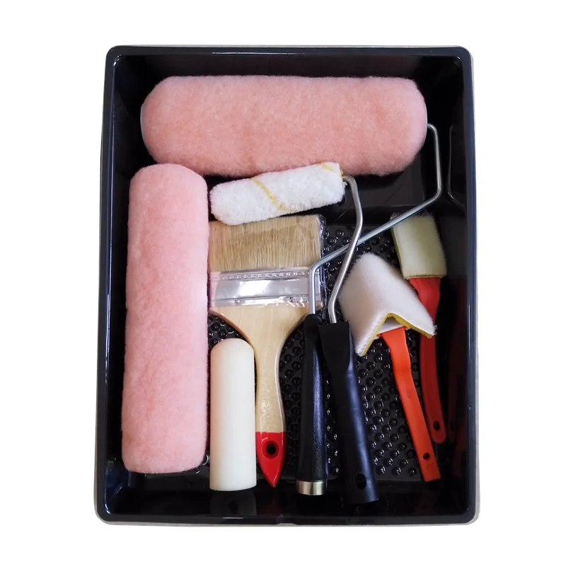 Wall Decoration Brush 12PC Premium Painting Tools Kit Paint Tray Set for Smooth to Semi-smooth Surface