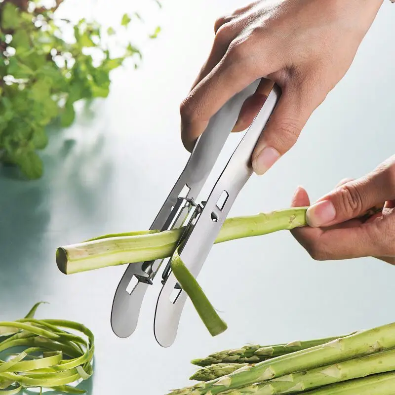Wholesale Stainless Steel Ultra Sharp Fruit Vegetable Peeler Asparagus Yam Cucumber Peeler With Double Blade Kitchen Accessories