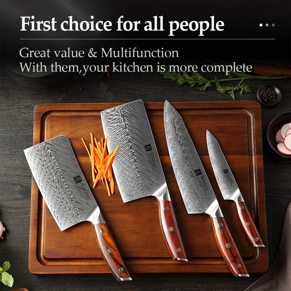 5 PCS 67 Layers Japanese Damascus Steel Chef Knife Super sharp Kitchen Knives Set Rosewood handle