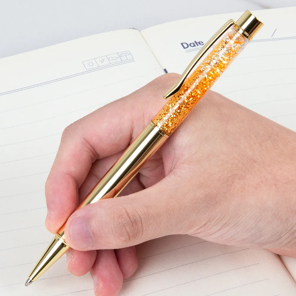 Wholesale Cheap Custom Logo Luxury Liquid Floating Glitter Ballpoint Pen Souvenir Pen