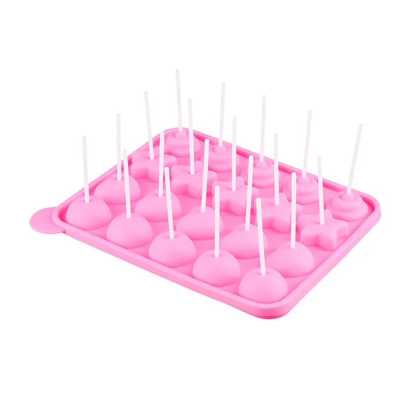 Diy Food Grade Baking Five-pointed Star Round Chocolate Pudding Lollipop Molds 20 Cavity Round Shaped Lollipop Mold