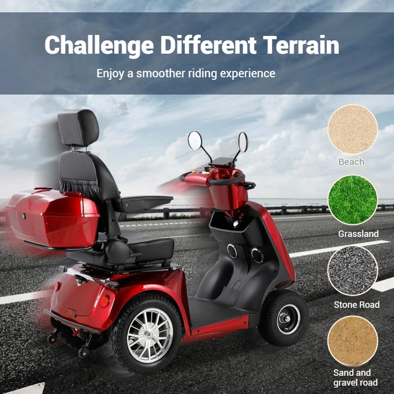 Electromagnetic Brake Type Electric Four-Wheeler Elderly Leisure Scooter Into a Family Car Foreign Trade Manufacturers
