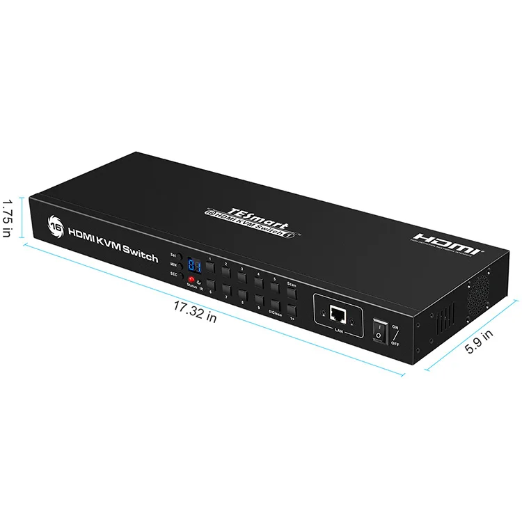  Tesmart 16x1hdmi kvm переключатель поддержка RS232 ИК HDMI HDCP 4K 16