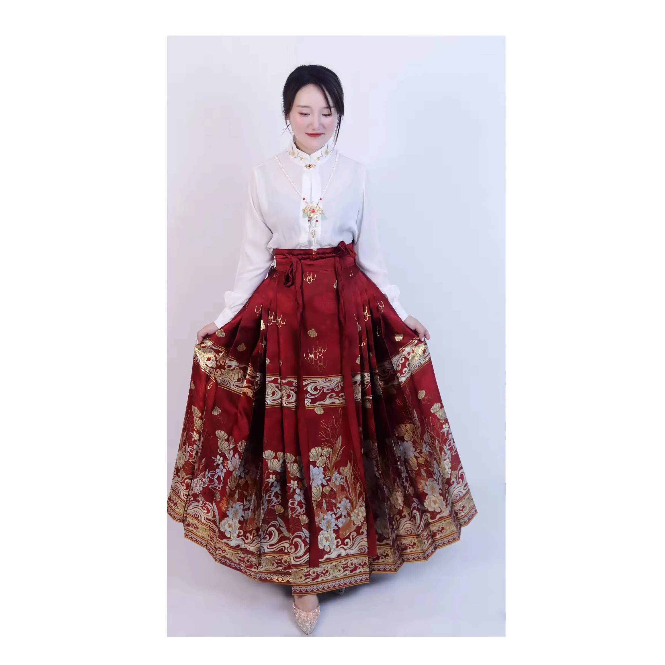 Children Ancient Long Robes Crosstalk Gown Vintage Tang Costumes Chinese Style Mandarin Collar Gown Students Costume