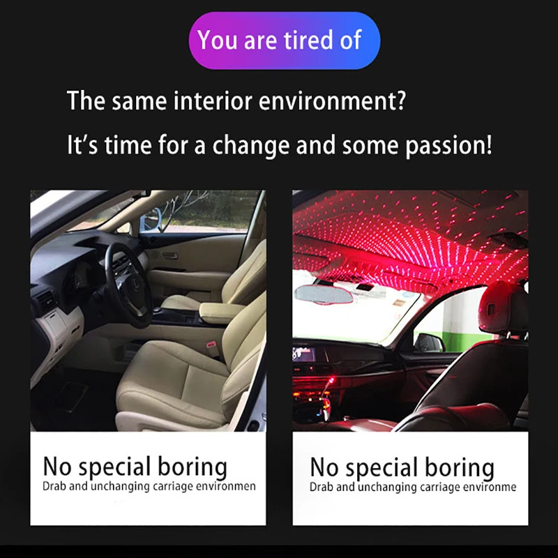 3d Night light Ceiling Starry Led Car Roof Top Mini Laser USB Decoration Star Ceiling Light Projector Wholesale