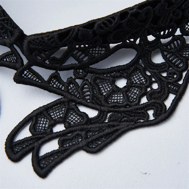 Customized High Quality Polyester Openwork Embroidery Designs Lace Fake Collar For Women Garment Accessories