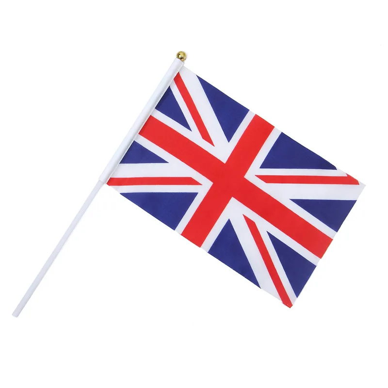 Cheap Factory Wholesale Britain Hand Flag UK Hand Flag British National Day Hand Waving Flag UK With Pole