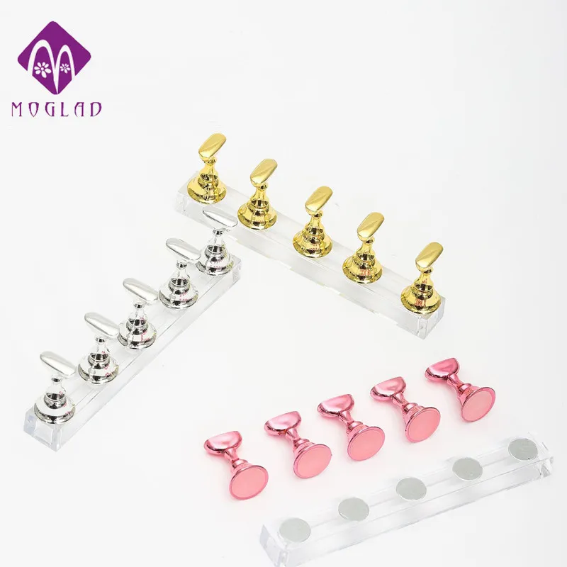 Nail Holder Magnet Adsorption Chessboard Holder Sticky Nail Acrylic Crystal Nail Polish Display Stand Tool