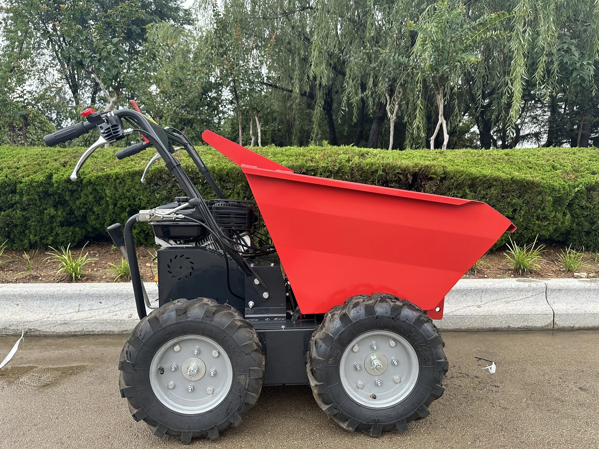 China Small wheel mini gasoline dump truck manual hydraulic tipper mini dump truck for sale