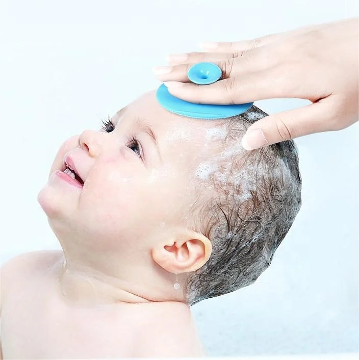 Custom Logo Bath Shower Scrubber Waterproof Soft Silicone Baby Hair Head Scalp Massage Shampoo Brush for Newborn