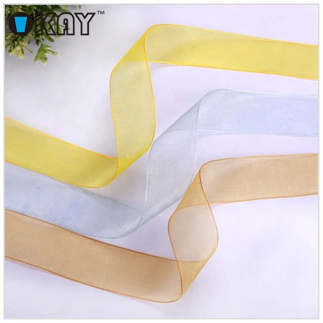 Wholesale nylon silk sheer organza ribbon for git packaging