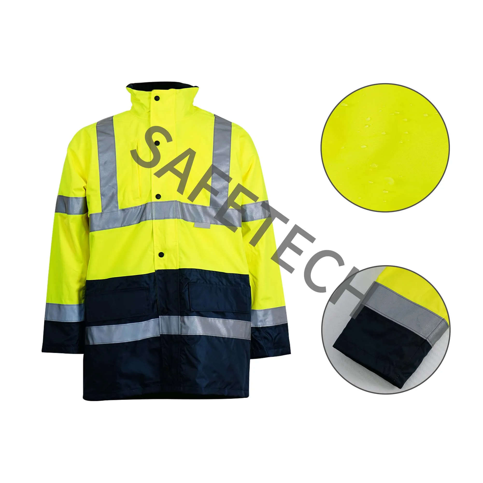 Hi vis Waterproof Softshell Cloth Safety Reflective With Reflective Tape For Construction Work
