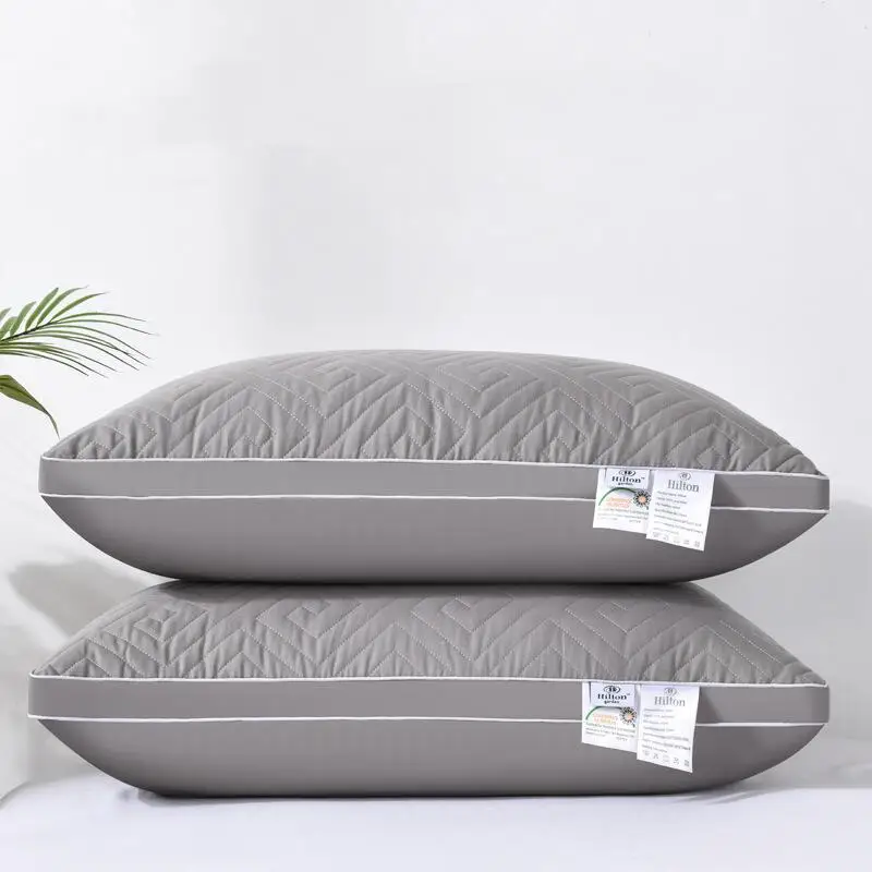 Custom Super Soft Healthy Sleep Microfiber Polyester 5 Star hotel 48x74 Pillow Hilton Hilton Pillow With Double Line