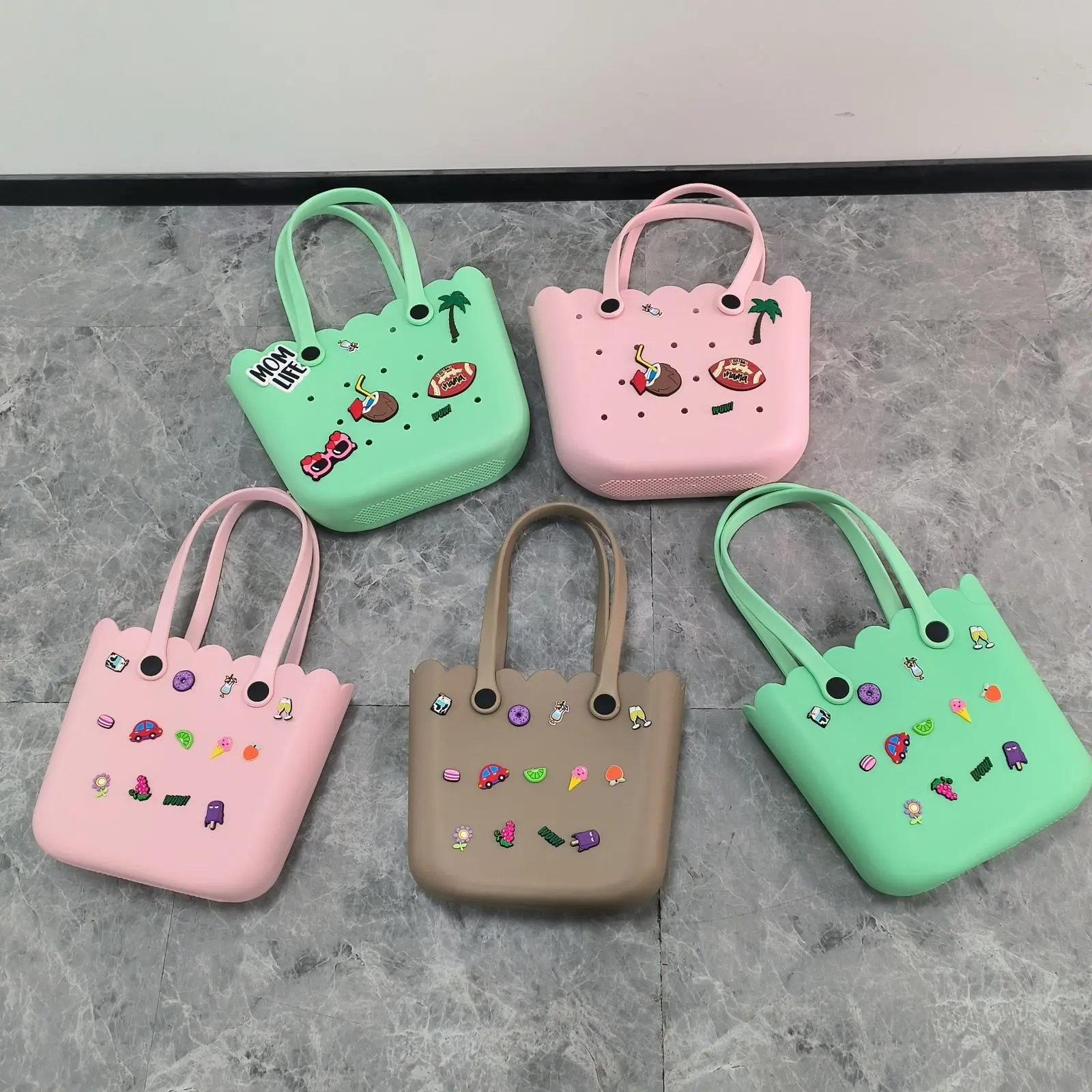 2024 Hot Factory Wholesale Beach Waterproof Handbags Custom Logo Summer Large Eva Silicone Baseball Cheetah Leopard Bogg Ba