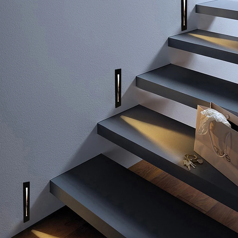 Indoor Outdoor Modern Stair Step Wall Lamp Staircase 3W Recessed LED Step Light