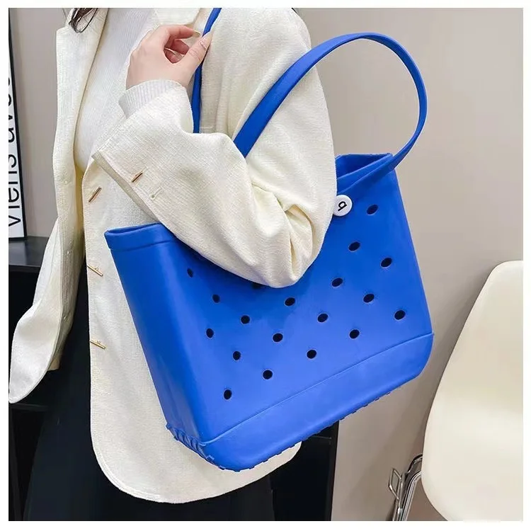 Customized Handbag Eco-Friendly Fashion EVA Bag Durable Waterproof Easy-to-clean Solid Tote Bag Bogg Bag Accessories