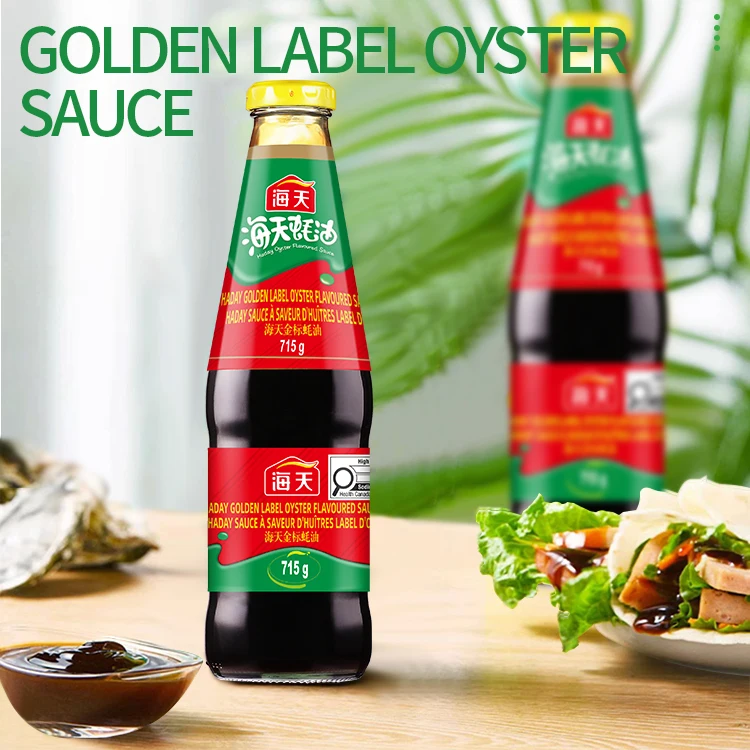 715g Golden label oyster flavoured sauce Haitian glass bottle familly using oyster sauce seasoning