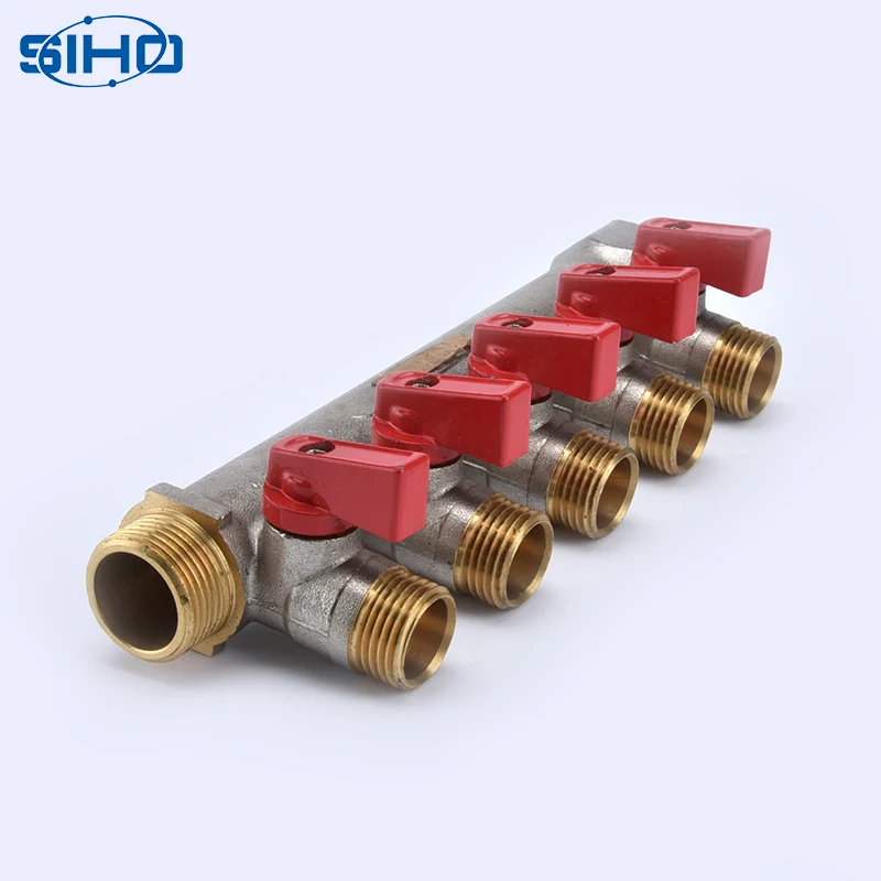 Size 1/2 3/4 brass heating manifold for water system with top quality