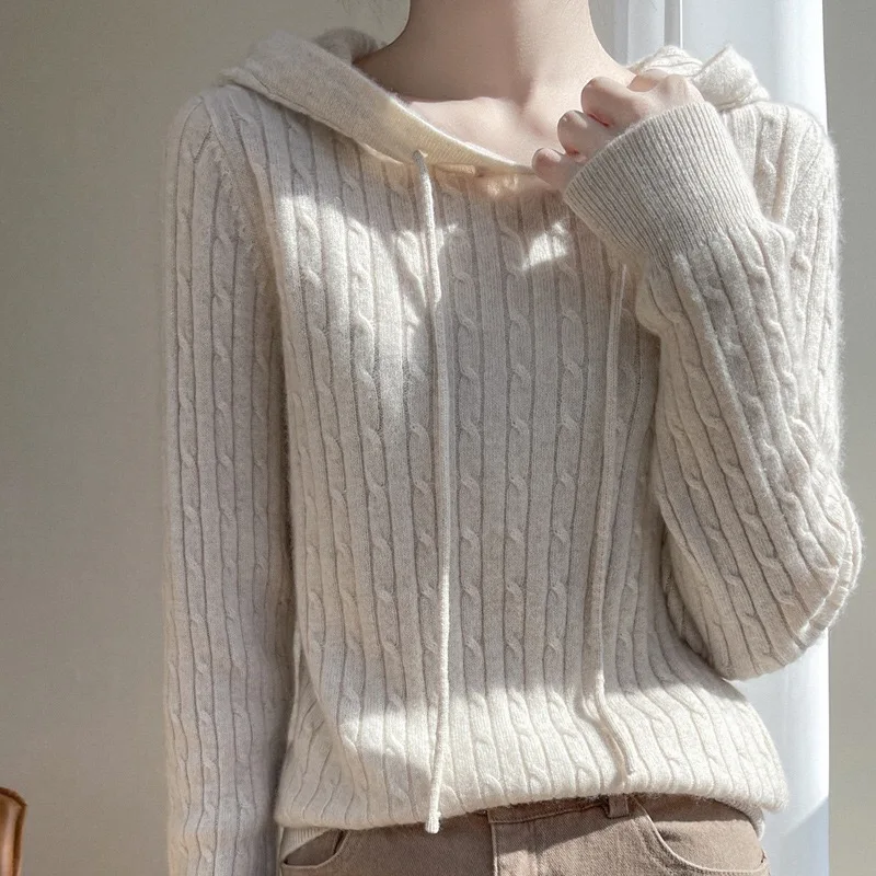 2022 comfortable cashmere sweater women casual long sleeve wear twisted design